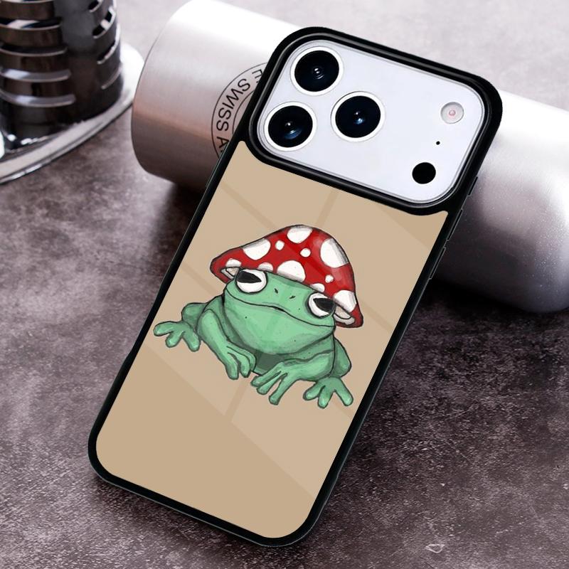 Mint Green The Frog Mushroom Phone Case for iPhone 17 16 15 Pro Max Air 14 13 12 11 Plus Shockproof Capa Cover