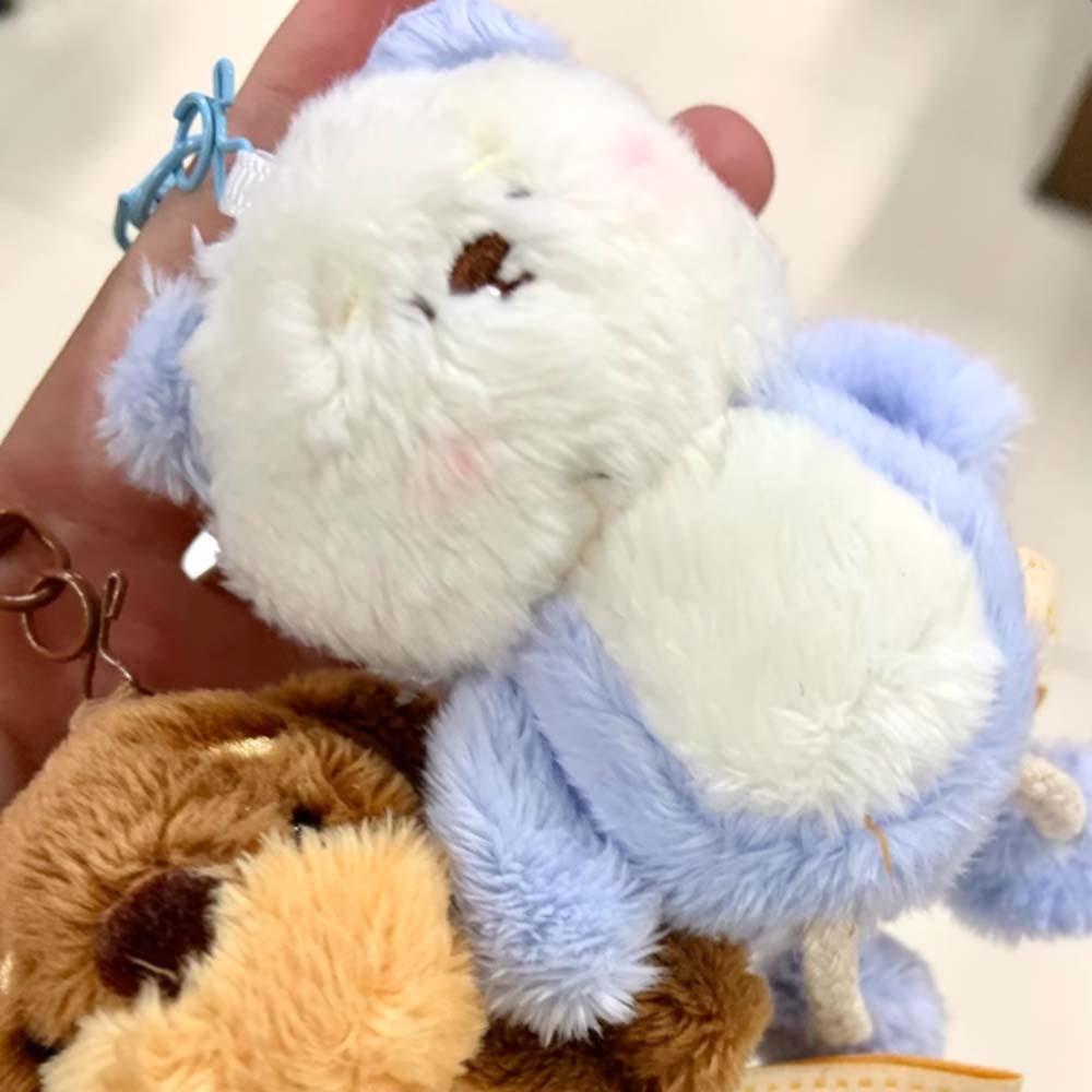 Ornament Bear Doll Key Ring Soft Cartoon Animal Keychain Cute Plush Dog Pendant  Couple