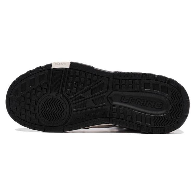 Li Ning MID FLEECE Comfortable Abrasion Resistant Mid top Skateboard Shoes Men's Black AGCT225-2