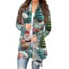 Women's Fashion Christmas Print Jacket Long Sleeve Casual Cardigan Coat