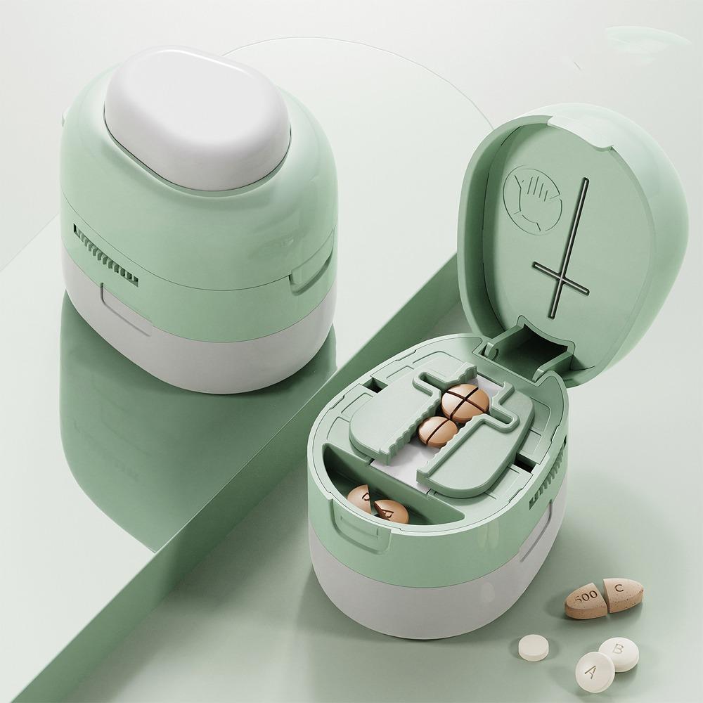 

Food Grade Pill Cutter Dustproof Tablet Splitter Daily Tablet Splitter Medicine Divider Travel зелений
