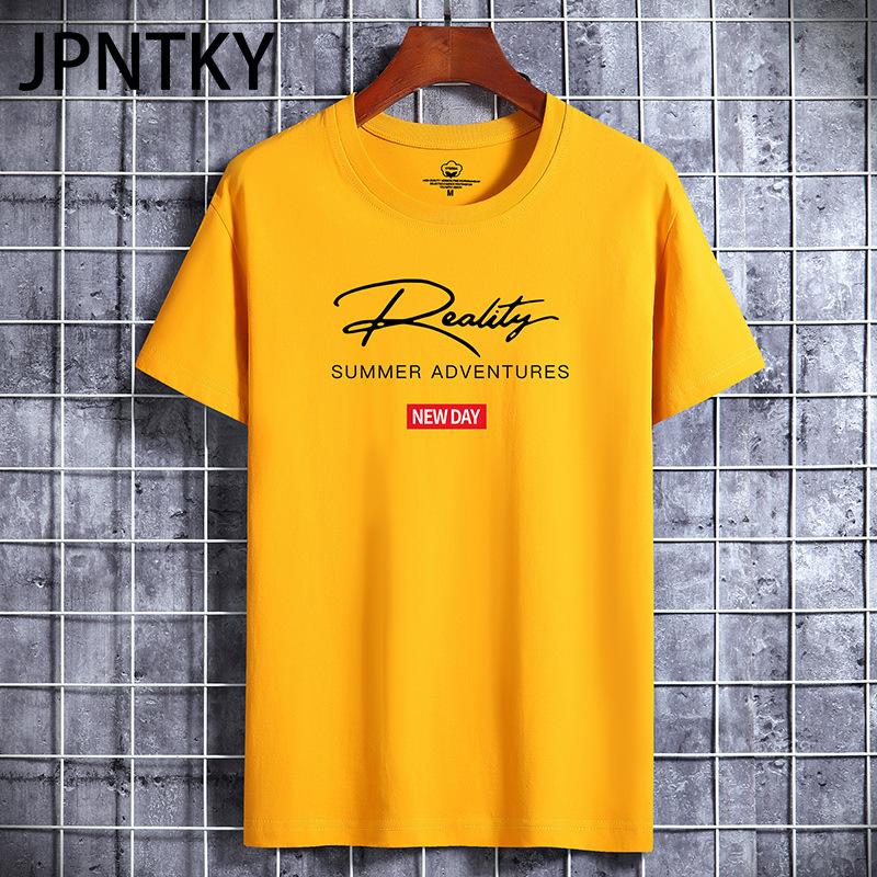 JPNTKY Cotton Short Sleeve T-shirt Men's Fashion Loose Half Sleeve Shirt Printed Compassionate Shirt