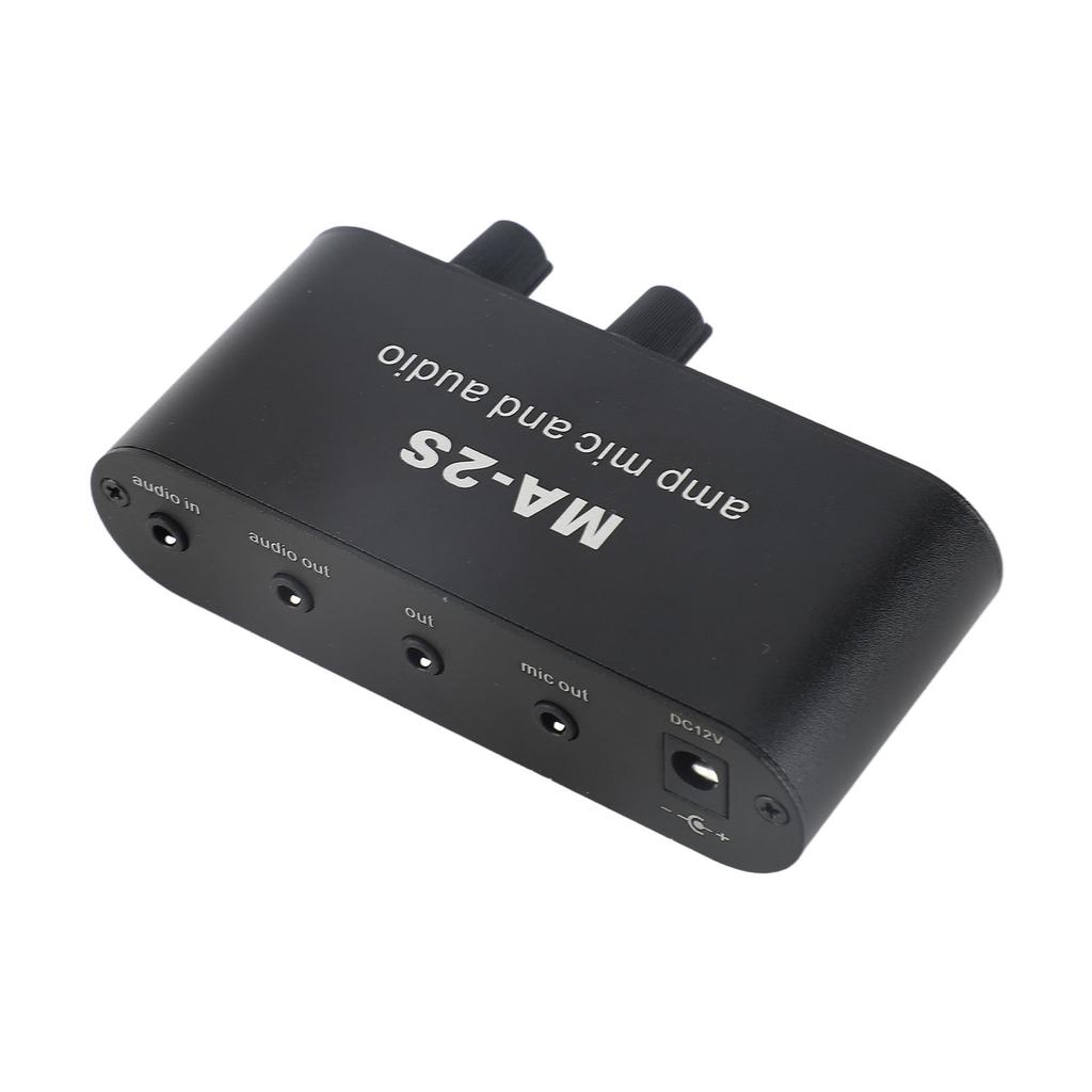 Small Stereo Audio Preamplifier 3 Output Ports Aluminum ABS Headphone Amplifier for Loudspeaker