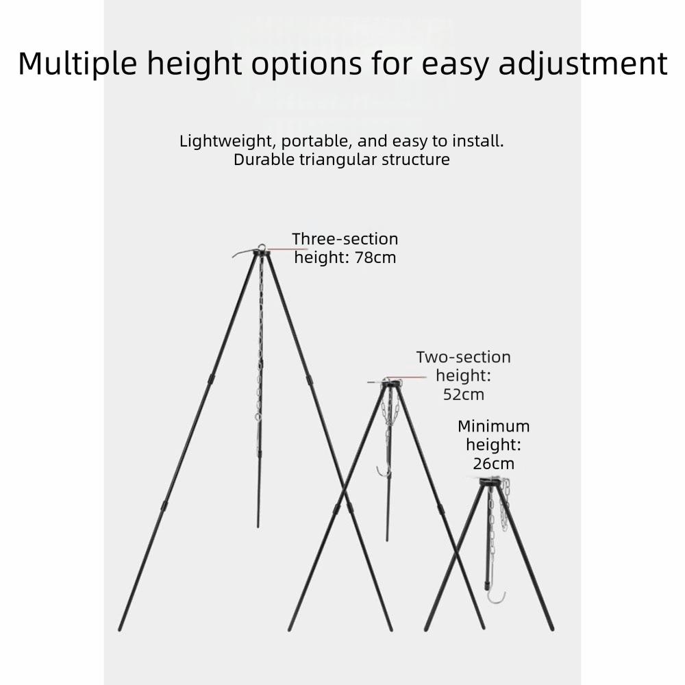 Portable Campfire Bracket Detachable Cooking Pot Tripod Aluminum Zinc Zinc Alloy Tripod Outdoor Camping