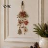 Vintage Retro Home Hanging Accents Rustic Christmas Wooden Pendant with LED Lights, Lighted Snowflake Gloves Tree And Reindeer Decorative Ornaments