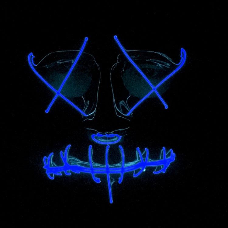 Unisex Horror Glowing Mask LED Mask for Halloween Festival Cosplay Party Blue light #1