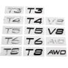 Hot Trunk Letter Logo Sticker Badge Suitable CarVolvo T4 T5 T6 T8 D3 D4 D5 D6 D8 XC40 XC60 XC90 S40 S60 S80 V40L V60L V80L AWD