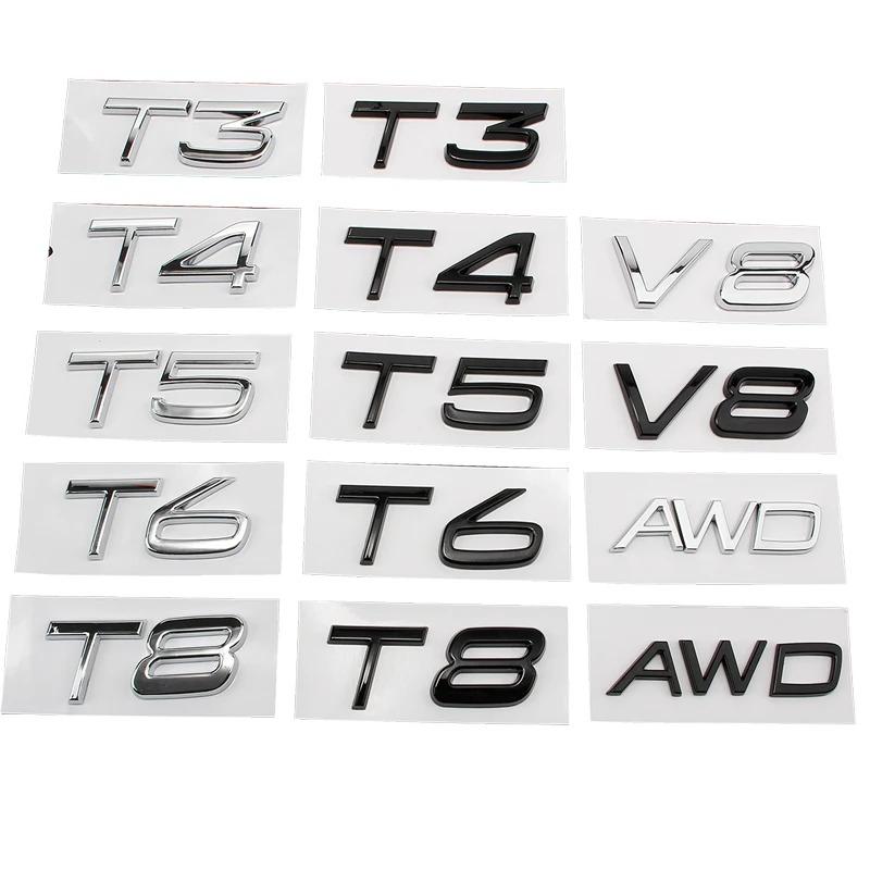 Hot Trunk Letter Logo Sticker Badge Suitable CarVolvo T4 T5 T6 T8 D3 D4 D5 D6 D8 XC40 XC60 XC90 S40 S60 S80 V40L V60L V80L AWD