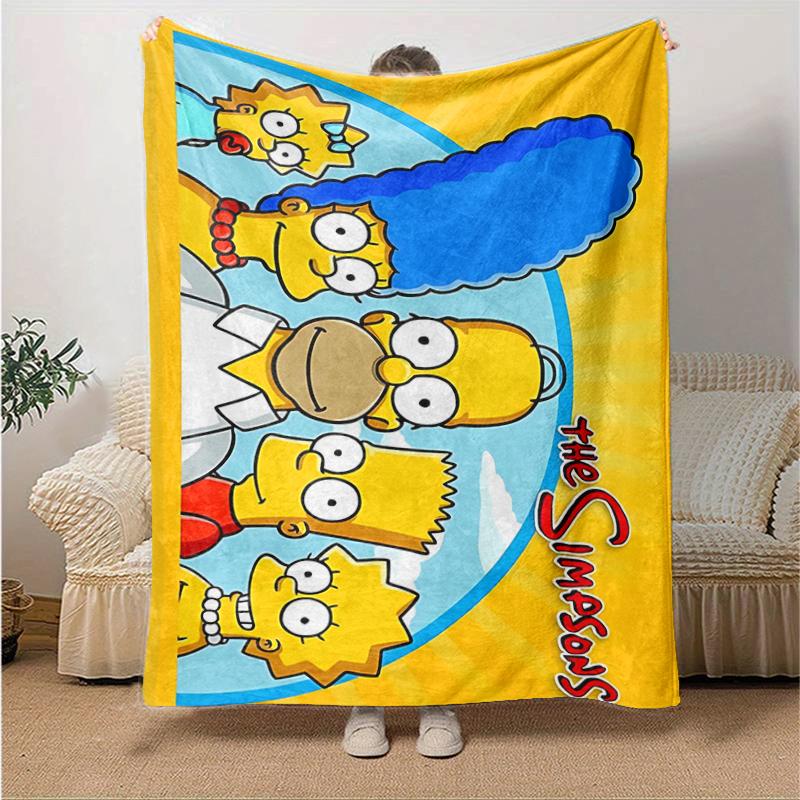 1Pc Simpsons Family Blanket Soft And Comfortable Casual Warm Camping Travel Christmas Halloween Gift M292175