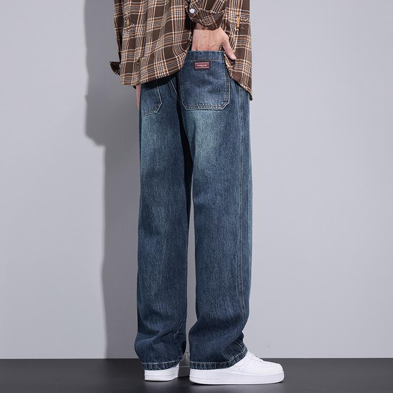 JYL Джинсы мужские широкие прямые осенняя новинка широкие брюки американские повседневные на высоком каблуке L зелёный