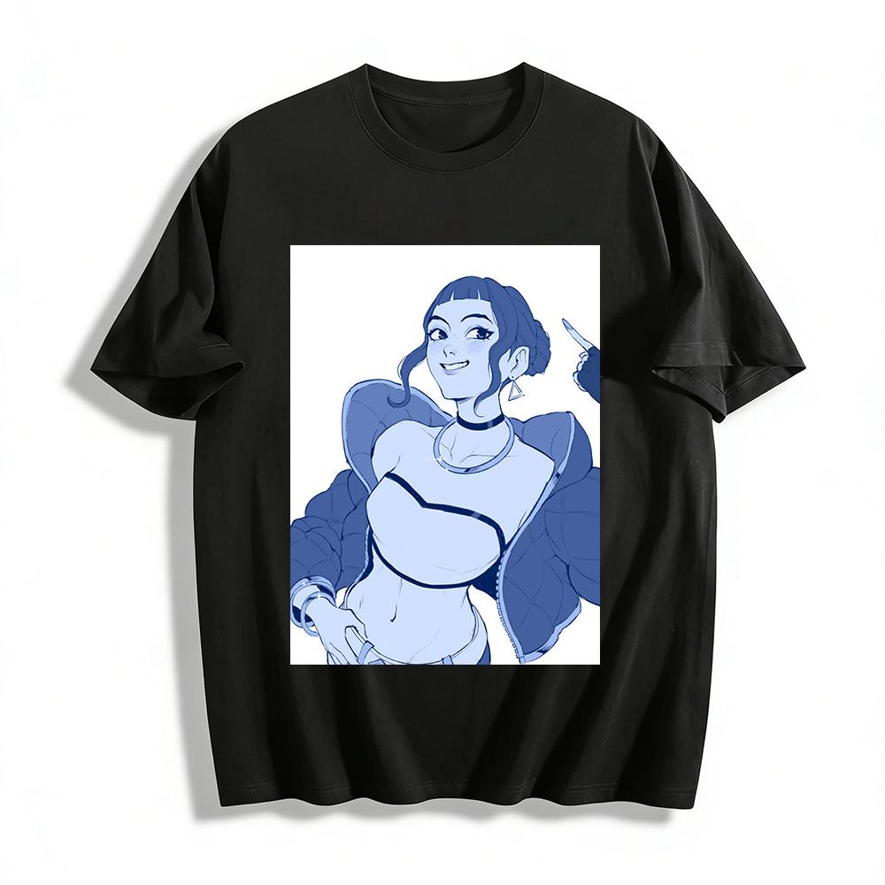 

Street Trendy Cool Girl Graphic Print Top Loose Casual Versatile Crew Neck T-Shirt For Daily Wear Pure cotton T-shirt XXS