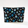 Cute Dog Print Linen Makeup Bag - Wear-Resistant & Portable Storage with Zipper