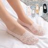 Women's Lace Boat Socks: Low-Cut Invisible, Summer Thin, Breathable, Non-Slip Heel-Grip