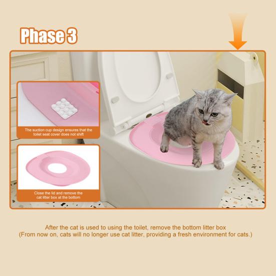 Cat Toilet Trainer Kit Universal Urinal Seat Potty Cat Toilet Training System Reusable Cat Toilet Training Seat Tool for Pet Cleaning