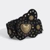 Wasteland Style Retro Love Suede Rivet Accessories Air-eye Punk Handsome Hot Girl Western Style Heavy Industry Wide Belt
