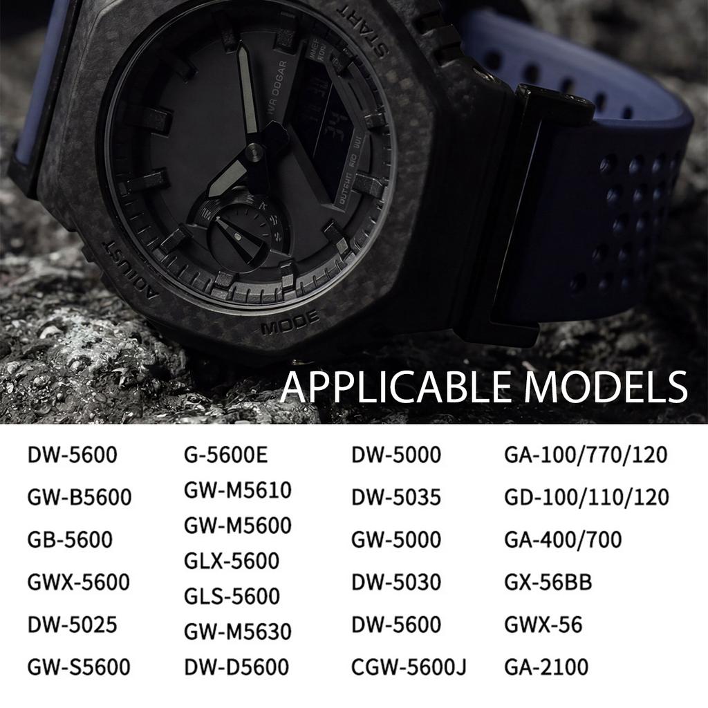 Silicone Strap For Casioak Watch GA-2100 DW5600 5000 5035 G-5600E GW-B5600 GA-110 Soft Sport Loop Bracelet Wristband Accessories