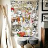 Cozy Cartoon Cats Pattern Home Decor Tapestry, Wall Hanging, Decorative RV Wall Cloth.ZGT0914370