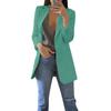 Kvinner Solid åpne frontlommer Cardigan formell dress Langermet bluse frakk