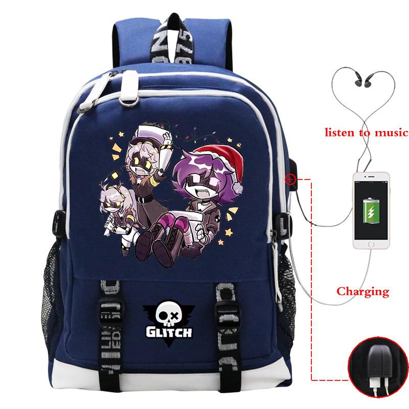 Murder Drones Peripheral Backpack USB Interface Cross-border Multifunctional Leisure Student School Bag