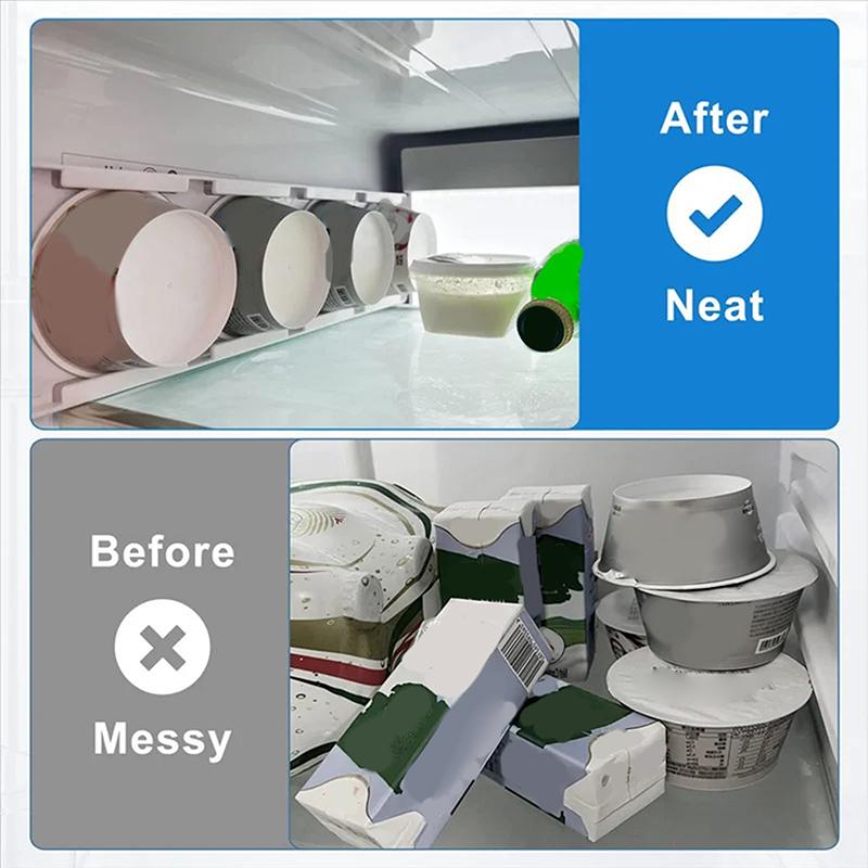 Buzdolabı İçin Yoğurt Düzenleyici 4 Kapasiteli Buzdolabı İçin Yer Tasarruflu Yoğurt Tutucu Yapışkan Bantlarla