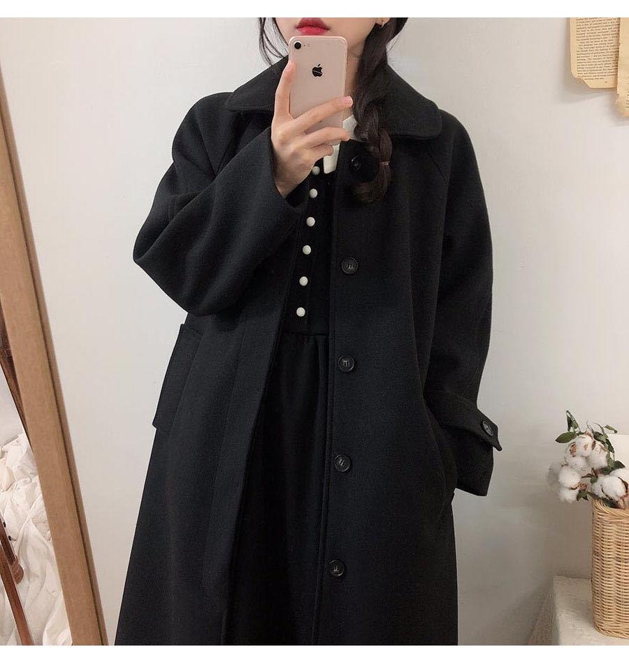 Women's Plus Size Mid-Length Wool Coat - New Korean Style for Autumn/Winter