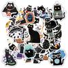 35pcs Cartoon Black Stickers Halloween Halloween Stationery Stickers Funny Stickers For Notebook Luggage Mobile Phone Cup