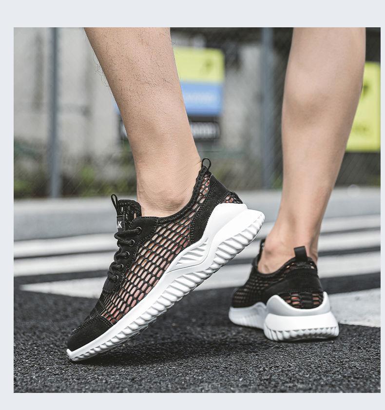 Summer 2023 Men's Mesh Breathable Casual Shoes - Lightweight, Hollow Design.