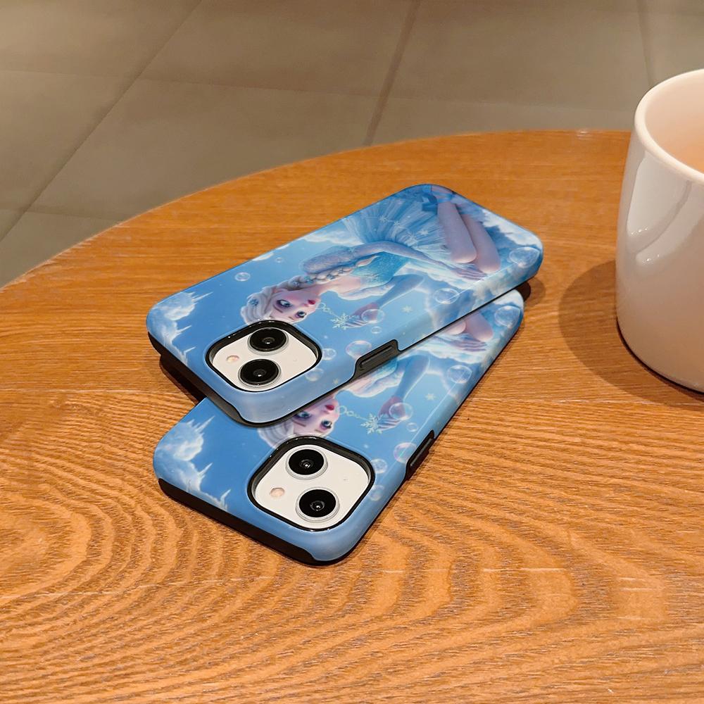 Frozen Elsa Double Layer Phone Case, Compatible with iPhone X/SE/7/8/11/12/13/14/15/16/17 Pro Max Plus