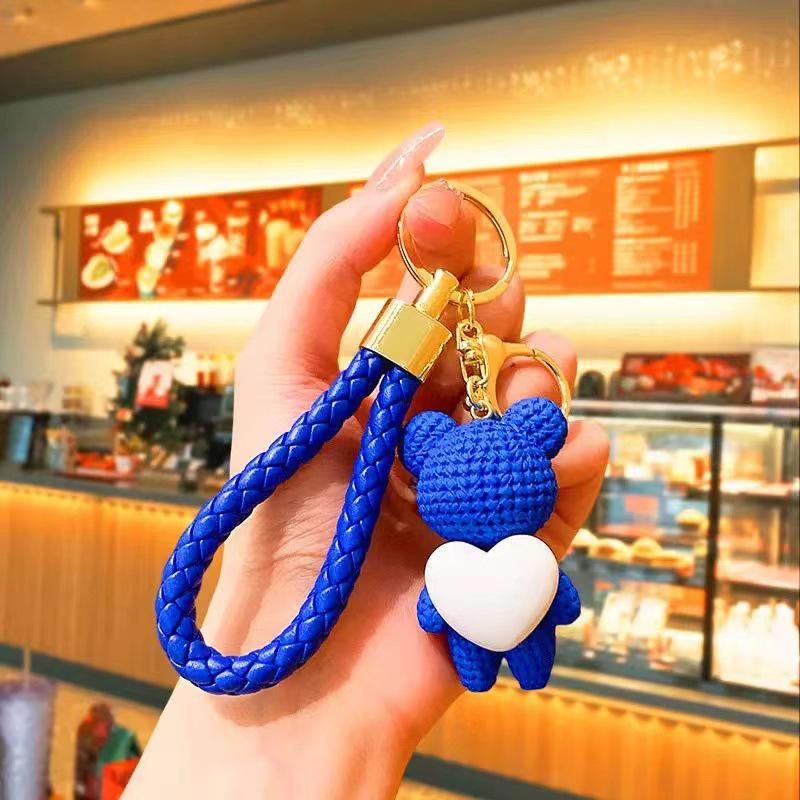 Seonjae Run Pendant Cartoon Bear Keychain for Girls' Backpack