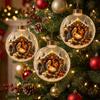 Acrylic Light-Up Christmas Ball Ornament Transparent Snowman Xmas Tree Hanging Pendant Animal Pattern Penguin