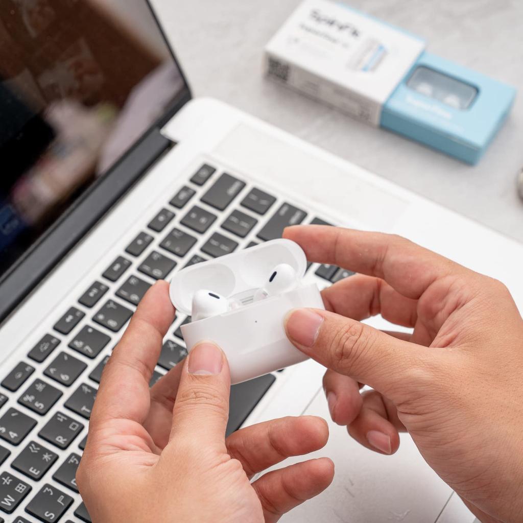 SpinFit SuperFine Compatível com AirPodsPro 1ª 2ª Geração Ponteiras de Silicone Médico Par de ML Par de Adaptadores & (1 Tamanhos/1 Incluído)