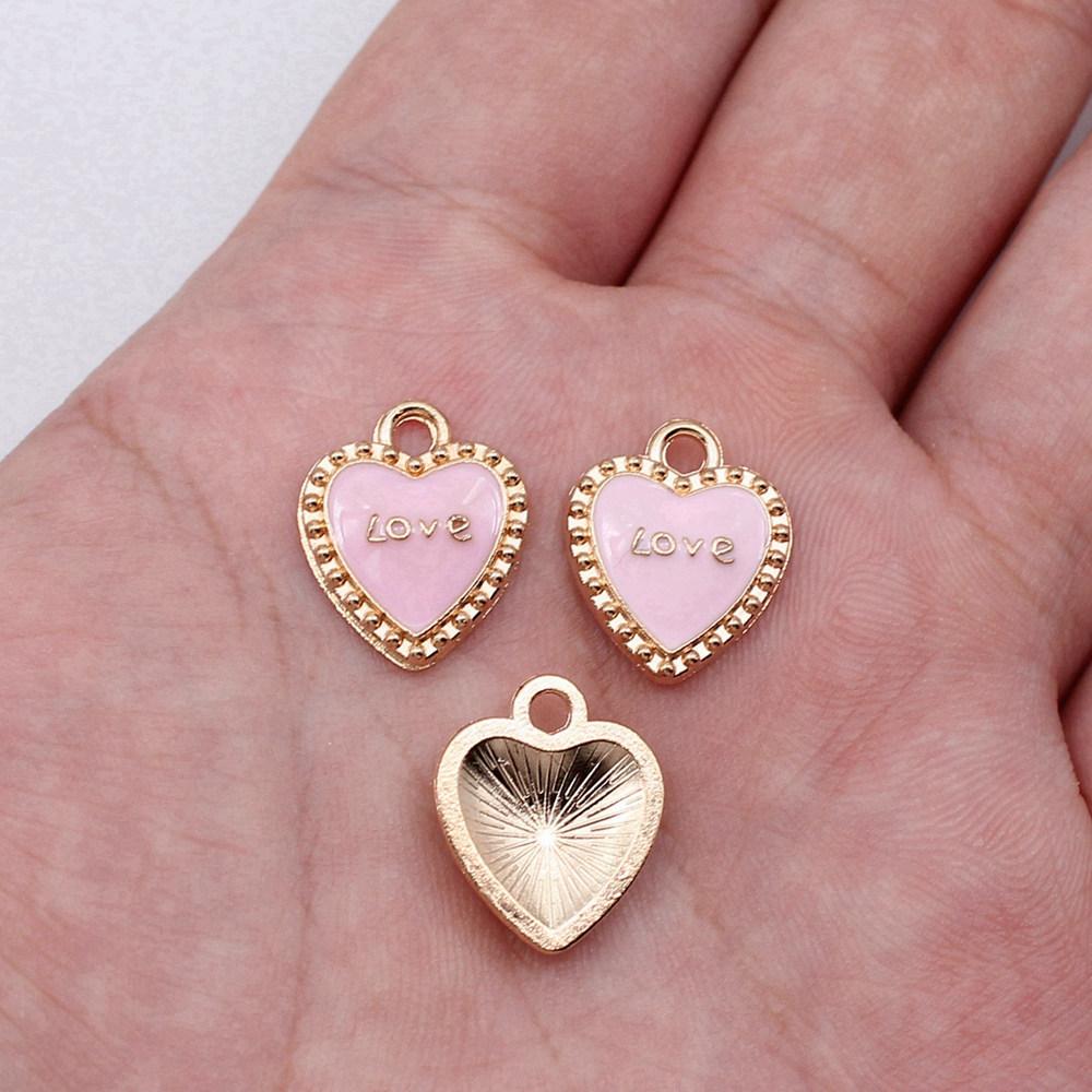 Charms Heart Enamel Pendants Wedding Jewelry Findings QC066