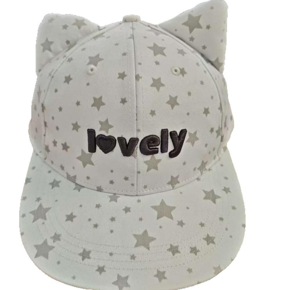 Adjustable Cat Ears Baseball Cap Kawaii Cute Peaked Cap Star Pattern Baseball Hat  Woman Girls
