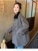 Plus Size Women's Korean Style Wool-Blend Down Coat 2025: Loose, Warm, Windproof Lapel Jacket