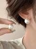 Ear-free pierced earrings, retro ear clips, cotton steamed bread beads, stud earrings, high-end sense, fashion, commuting temperament, earrings
