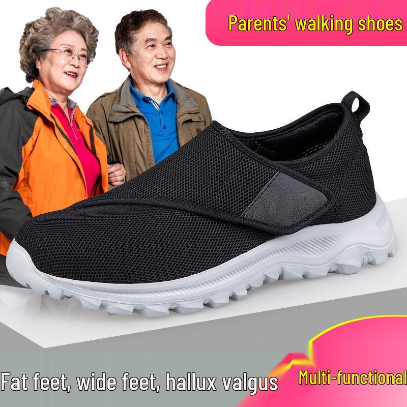 Herrskor för återhämtning av svullna fötter - Pappaskor med enkelspänne för seniorer