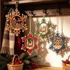 Lightweight Wooden Xmas Tree Hanging Set 4 Pcs Christmas Snowflake Ornaments, Rustic Decoration with Decorative Shapes for Gift Tags Elk Village House