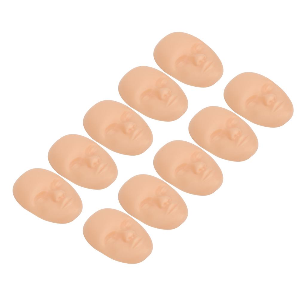 10pcs Tattoo Practice Skin Head 3D Soft Silicone Eyebrow Eyeliner Lip Microblading Tattooing Skin for Beginners