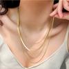 18K Gold Plated Stainless Steel Flat Snake Herringbone Layering Necklaces For Women Girl Waterproof Layered Chains Jewelry
