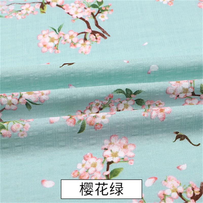 Cotton Dress Thin Cheongsam Summer Pants Fabric Anti Mosquito Dark Cell Seersucker Cotton And Linen Cloth Printing Artificial