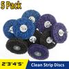 5 PCS 2/3/4/5 Inch Strip Discs Clean Poly Strip Wheel Disc Abrasive Angle Grinders Tool For Rust Paint Flaking Materials Removal