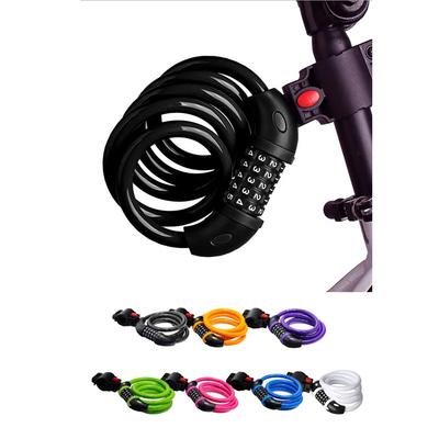 5-Digit Bicycle Lock with Combination Keychain, Bracket, Seatpost Lock, Road Bike Lock, Cross Bike Lock, Anti-Theft, Stroller Lock (Blue)