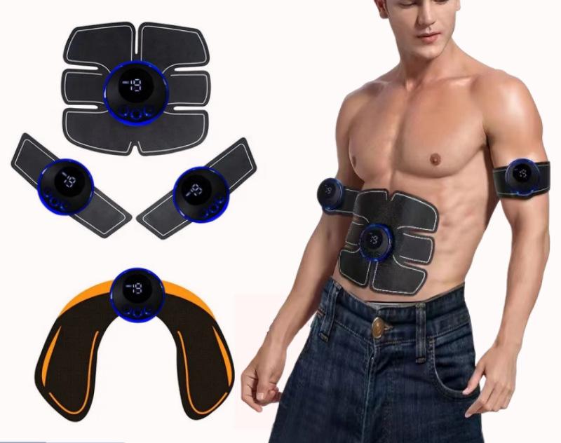 Professioneller EMS Bauchmuskeltoner Digitalanzeige Hochfrequenter Impuls Fitnessgerät Muskelstimulator