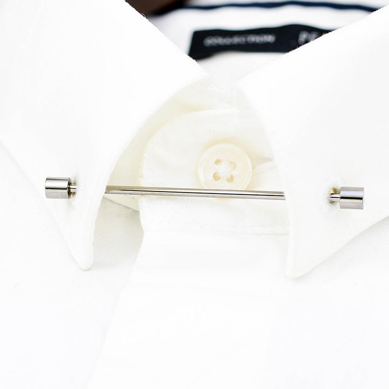 1/2Pcs Simple Cylinder Collar Bar Screw Type Tie Pin Collar Clasp For Men Shirt Business Casual Formal Accessories Gifts