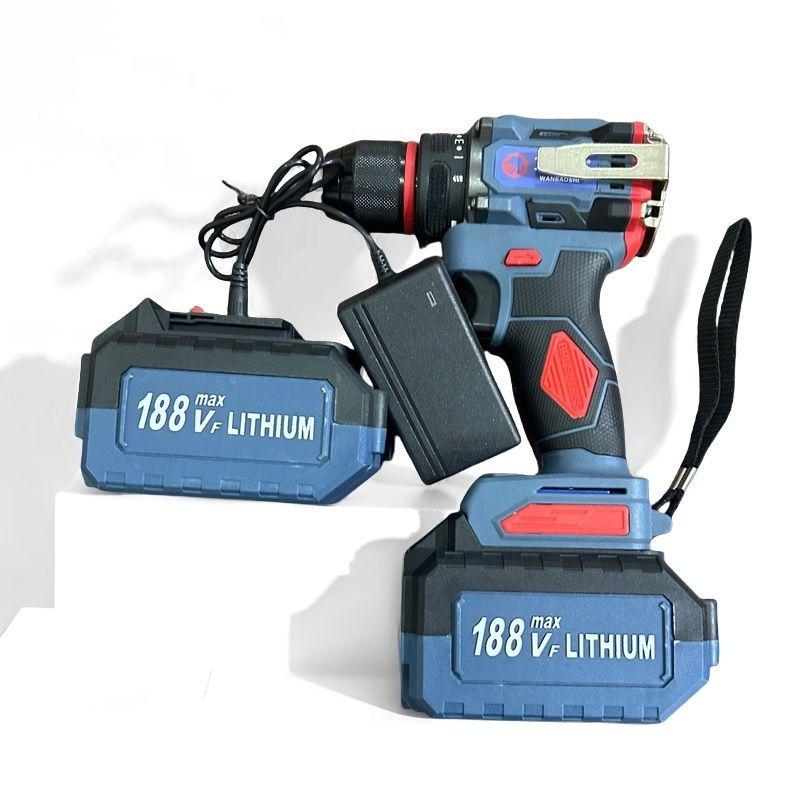 High-Power Rechargeable Electric Drill with Lithium Battery and Screwdriver Function
