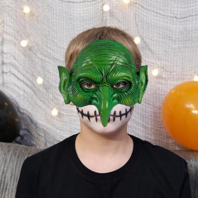 Grüne Hexe Goblin Maske Halloween Halbgesicht Adlernase Zauberin Maske für Cosplay Kostüm Maskerade Partys