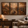 3 Stück Vintage Halloween Wandkunst Herbst Halloween Drucke Gruselige Herbstdekoration Leinwand Poster Drucke Haus Schlafzimmer Wohnzimmer Dekor