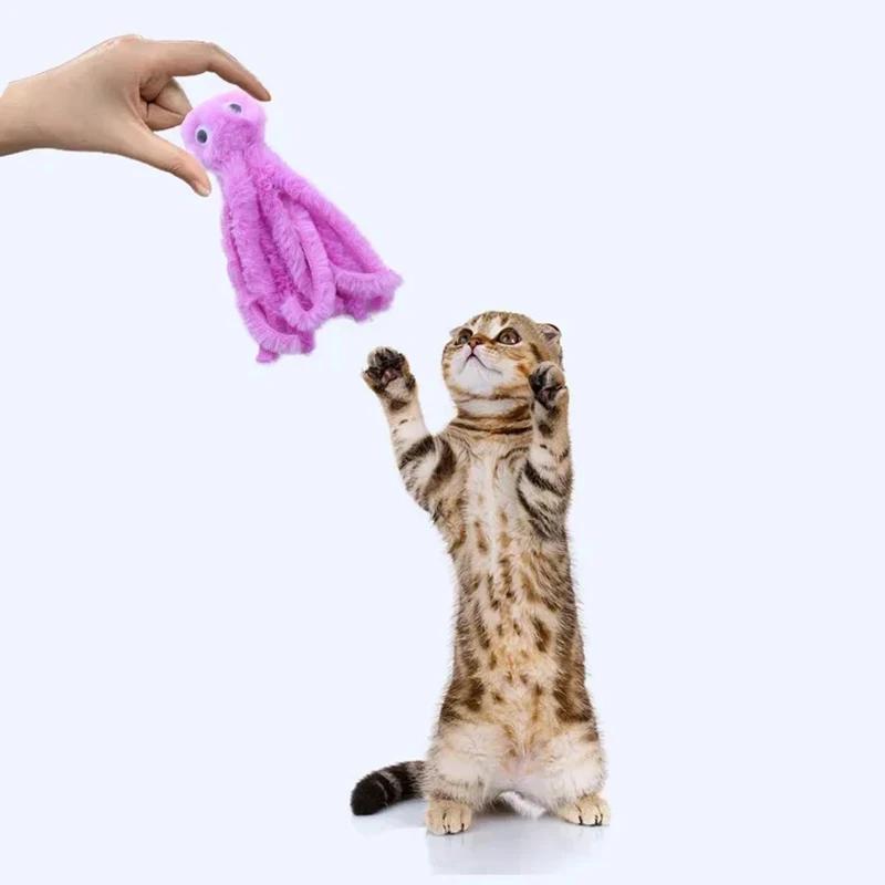 Hot Cat Toy Cute Octopus Plush Toy Bite Resistant Teeth Interactive Play Pet Supplies Cat Dog Toys Octopus