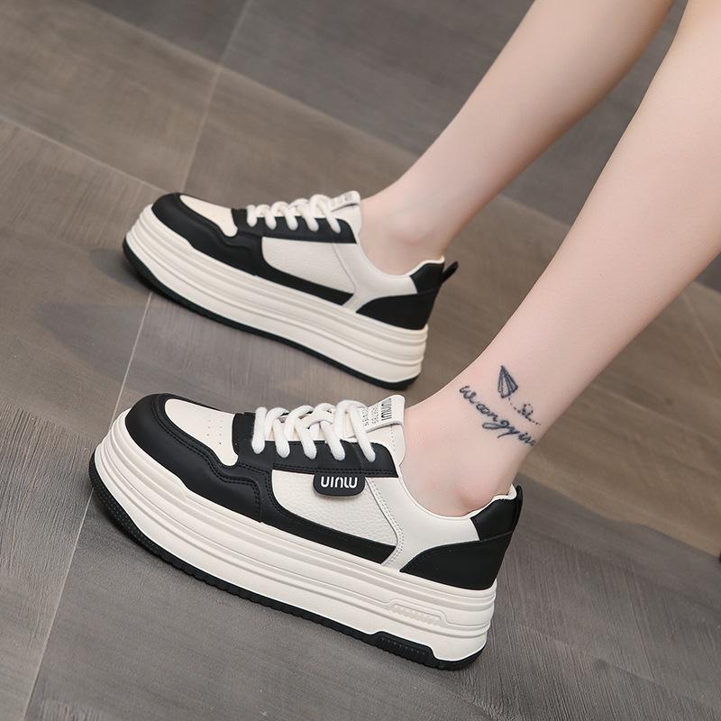 Platform Women's Shoes Spring Board Shoes 2025 New Autumn Platform Casual Versatile White Shoes Original Niche Shoes