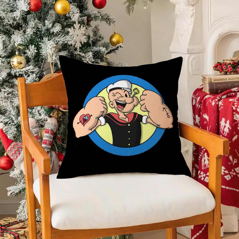 Classic Animation Ppopeye Pillow Case Silky elegant Comfort Sofa Bed Invisible zipper